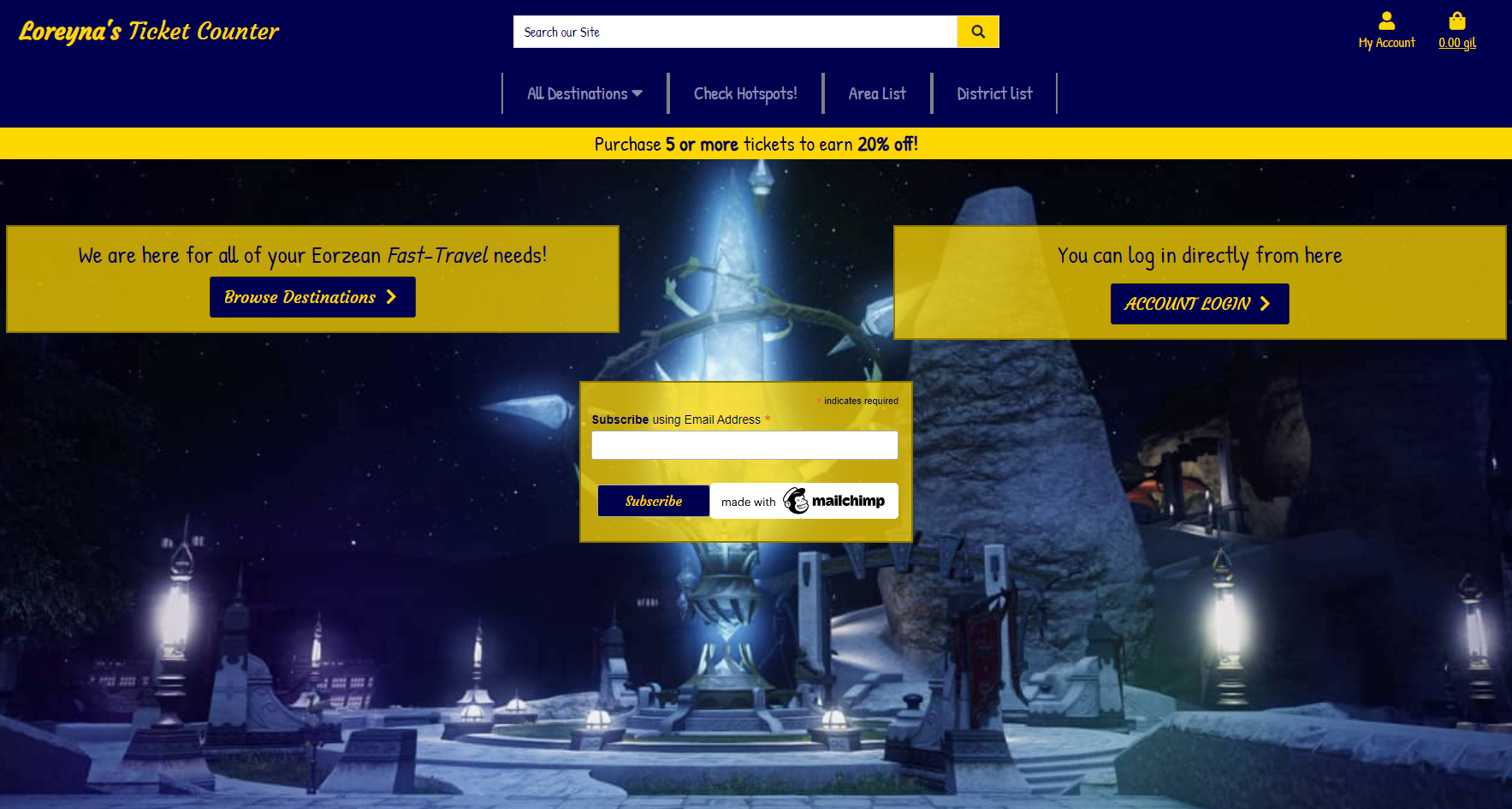Loreyna's Ticket Counter screengrab from deployed site