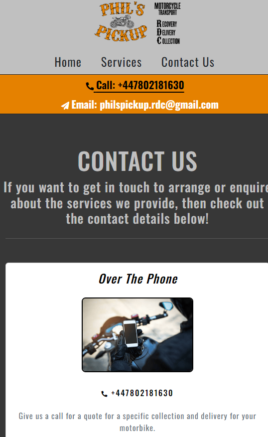 Phil's Pickup screengrab from deployed site