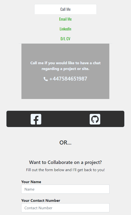 Professional Portfolio Site screengrab from deployed site